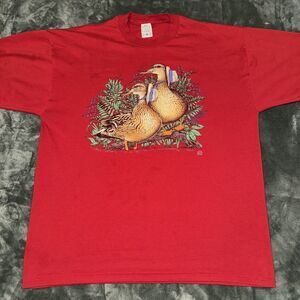 Cotton Grove T Shirt Women's XL Red Duckling Tee 90s Graphic‎ Print Grandma Core